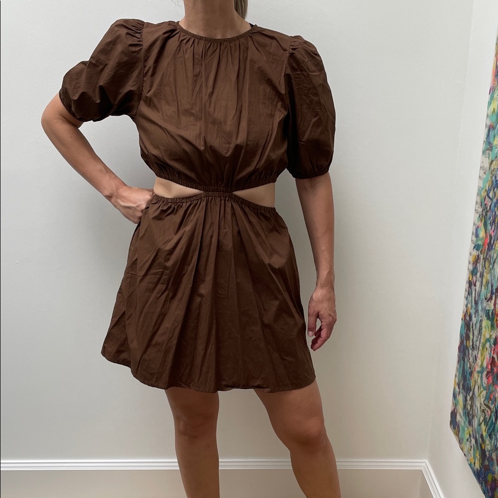 Faithfull the Brand Brown Cutout Dress